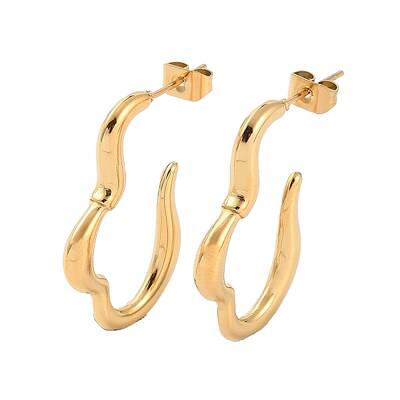 Ion Plating(IP) 304 Stainless Steel Twist Stud Earrings