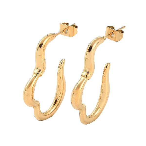 Ion Plating(IP) 304 Stainless Steel Twist Stud Earrings