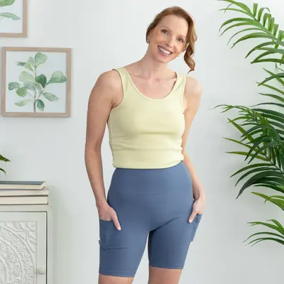 Paw Print High Rise Shorts with Pockets - Black - XXL