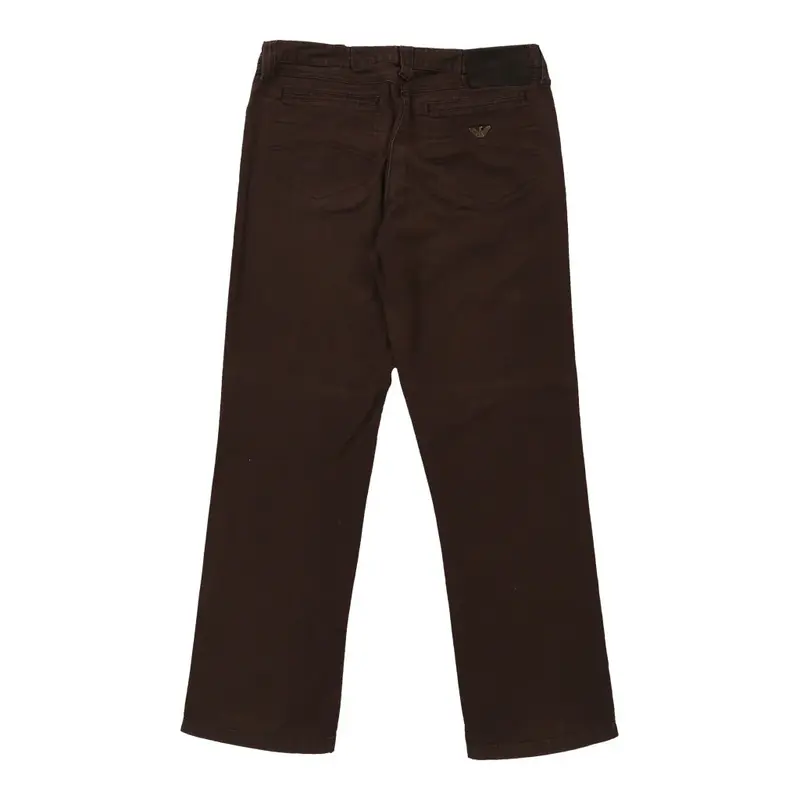 Armani Jeans Trousers - 31W 29L Brown Cotton