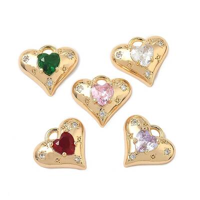 Brass Micro Pave Cubic Zirconia Pendants