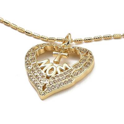 Golden Plated Brass Micro Pave Cubic Zirconia Pendant Necklaces