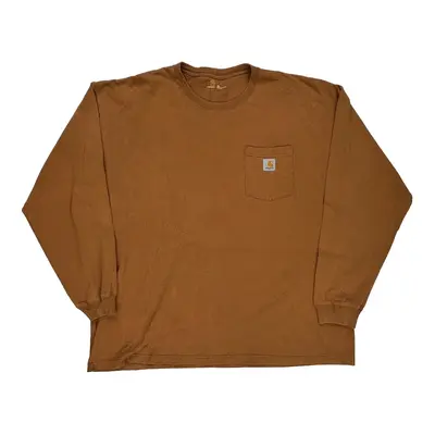 Carhartt Long Sleeve T-Shirt - 2XL Brown Cotton