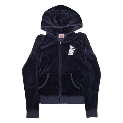 JUICY COUTURE Womens Blue Hoodie Full Zip M
