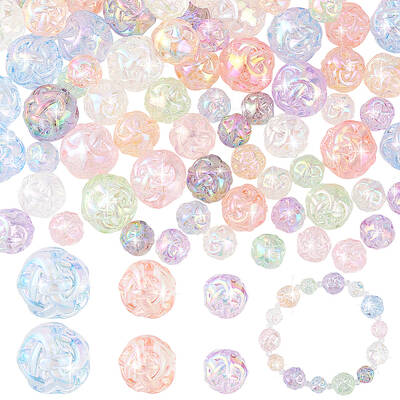 90Pcs 3 Styles Transparent Acrylic Beads