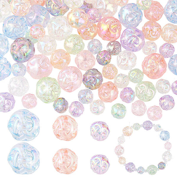 90Pcs 3 Styles Transparent Acrylic Beads
