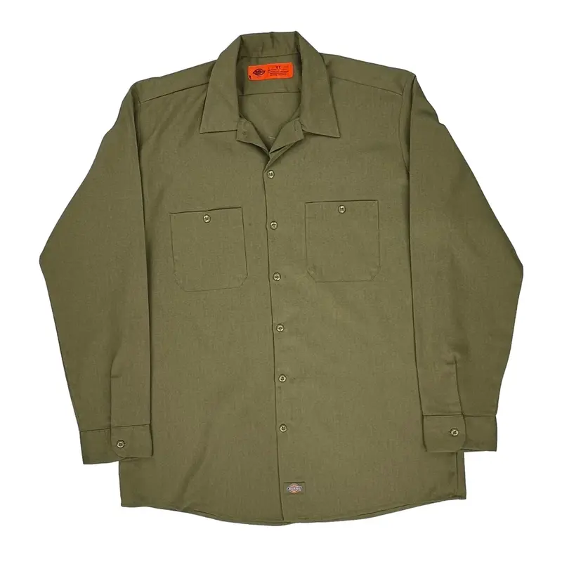 Dickies Tall Shirt - XL Khaki Polyester Blend