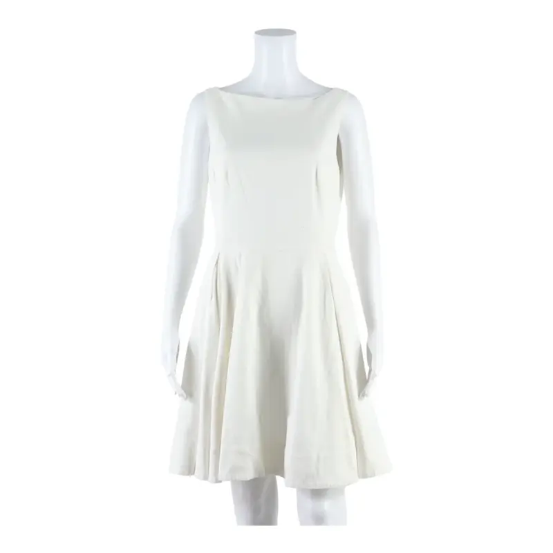 POLO RALPH LAUREN Womens Skater Dress Cream Sleeveless Short UK 8