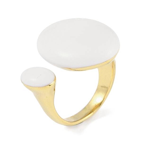 Oval 304 Stainless Steel Open Cuff Ring for Women
