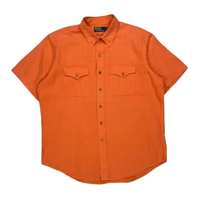 Polo By Ralph Lauren Short Sleeve Shirt - XL Orange Cotton