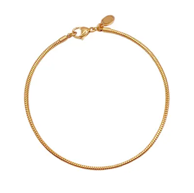 Sterling Silver with Yellow Gold Plated Snake Chain Bracelet 2mm