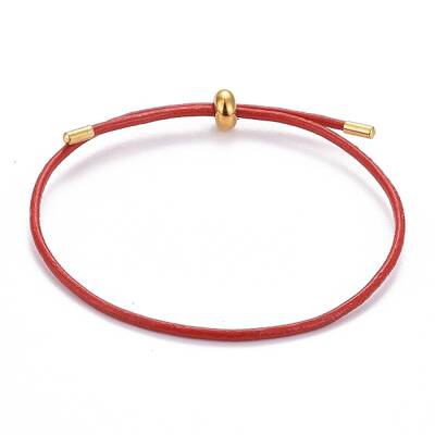 Adjustable PU Leather Cord Slider Bracelets