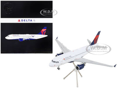 Airbus A319 Commercial Aircraft Delta Air Lines White with Red and Blue Tail Gemini 200 Series 1/200 Diecast Model Airplane b...