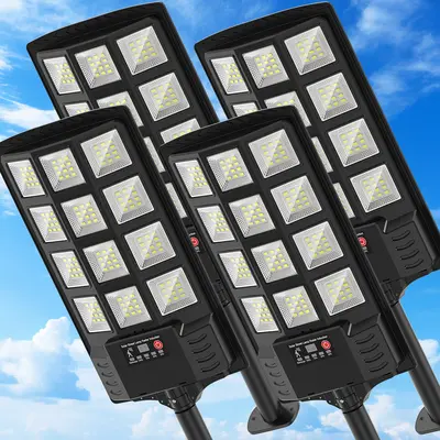 Solar Lights Outdoor Waterproof, LED Solar Flood Lights Dusk to Dawn with Motion Sensor and Remote, Solar Street Lights for P...