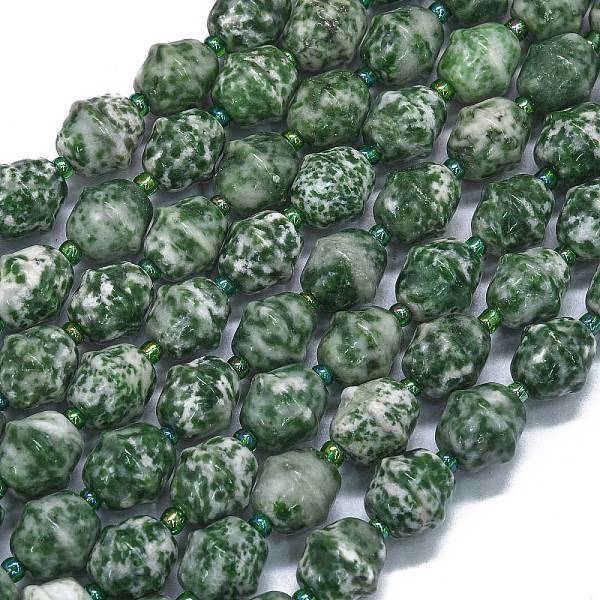 Natural Green Spot Jasper Beads Strands