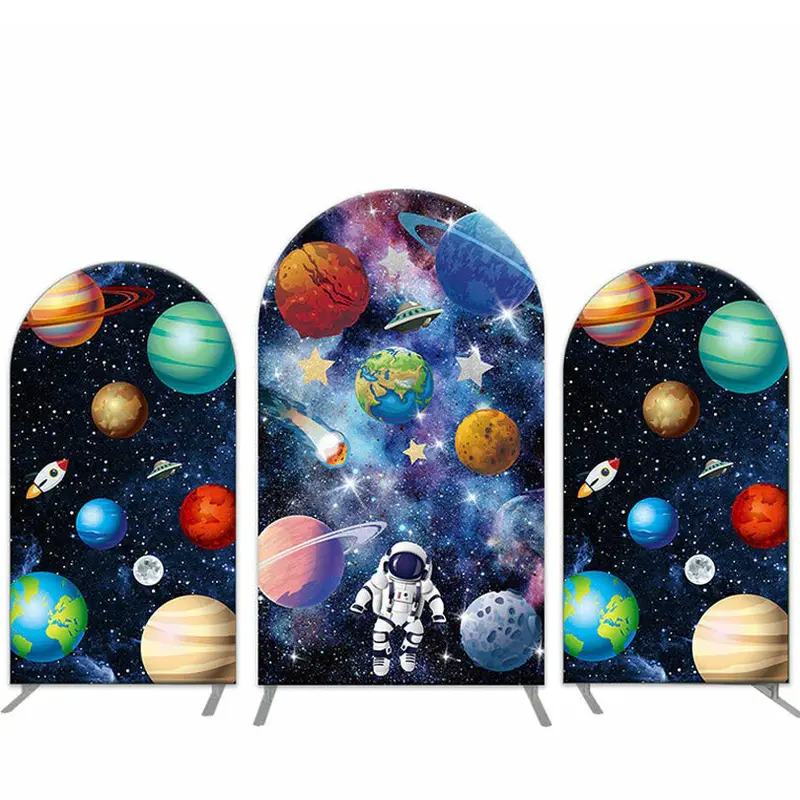 Aperturee Planet Space Astronaut Birthday Party Arch Backdrop Kit | Circle Arch Backdrop Diy | Diy Chiara Backdrop Cover | Ch...