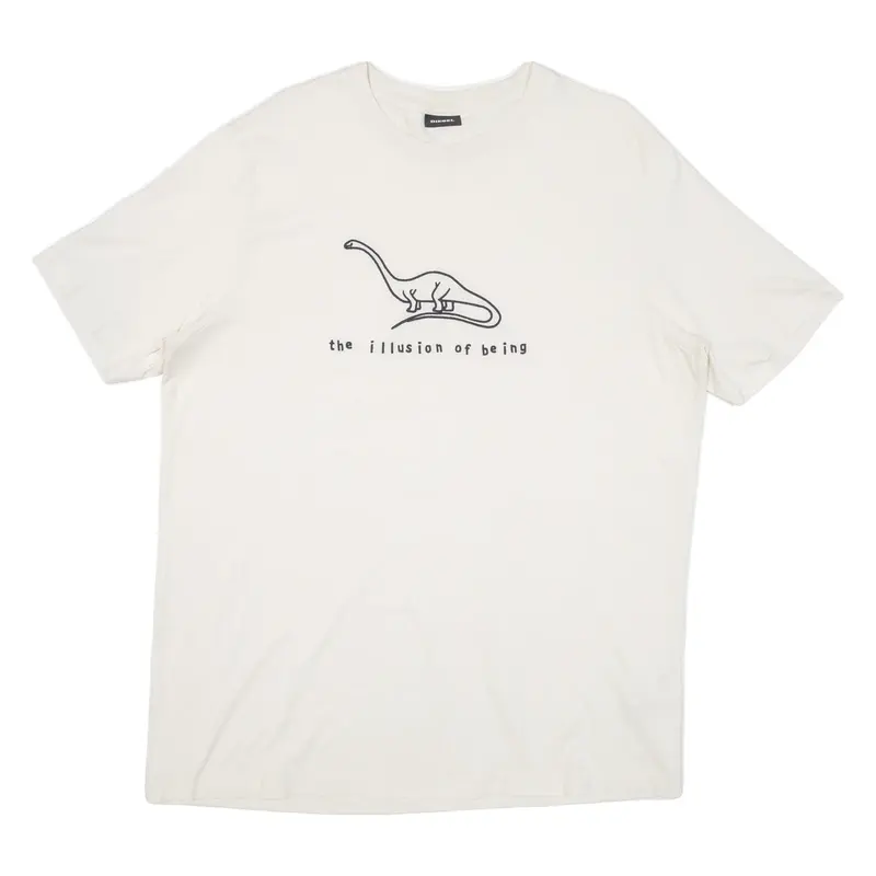 DIESEL Mens T-Shirt Cream XL
