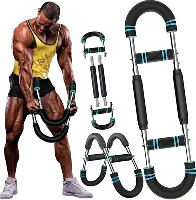 Arm Trainer, 60-110lb Adjustable Chest Workout Equipment, Arm Trainer, Arm Strength Trainer, Portable Power Twister Bar,Porta...