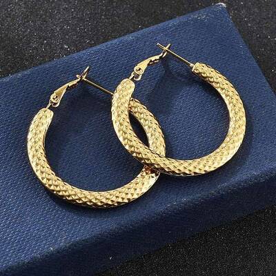201 Stainless Steel Hoop Earrings
