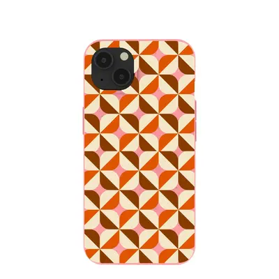 Bubblegum Pink Groovy Tiles iPhone 13 Case