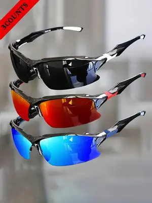Unisex Sporty Semi-frame Wrap Around Sunglasses, Outdoor Cycling Driving Sunglasses, Fashion Accessories for Men & Women, Mou...