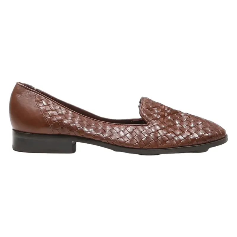 ETIENNE AIGNER Loafer Shoes Brown Leather Womens UK 7