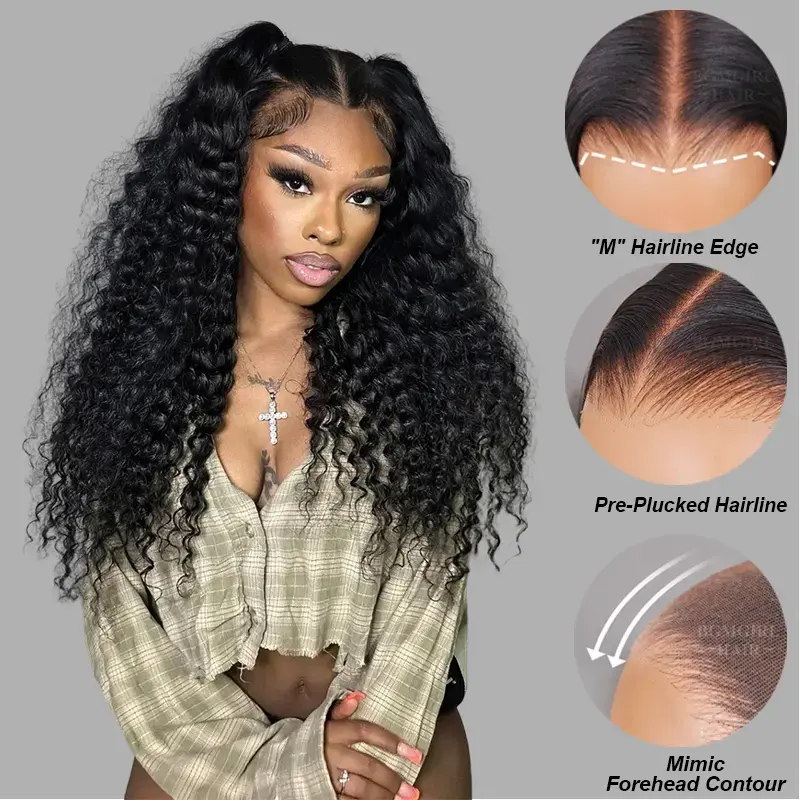 M-cap Deep Wave 9x6 Wear Go Wig HD Lace Pre-Bleached Tiny Knots