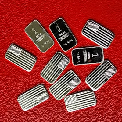 Miniature Flag .999 Silver Charms Lot of 10