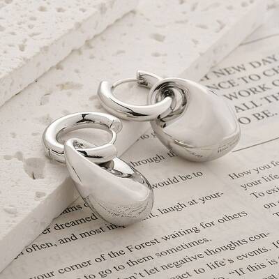 Teardrop Brass Hoop Earrings for Women