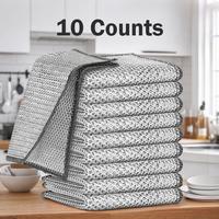 10 Counts 2-Layer Metal Dish Cloth, No Scratch No Odor Multipurpose Wire Dishwashing Rag for Kitchen Wet and Dry Cleaning Sin...