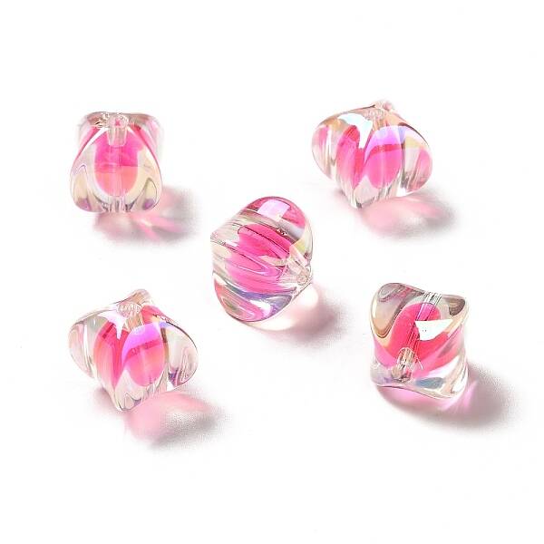 Two Tone UV Plating Rainbow Iridescent Acrylic Beads
