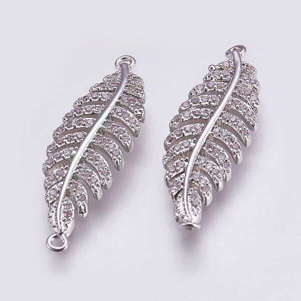 Brass Micro Pave Cubic Zirconia Links