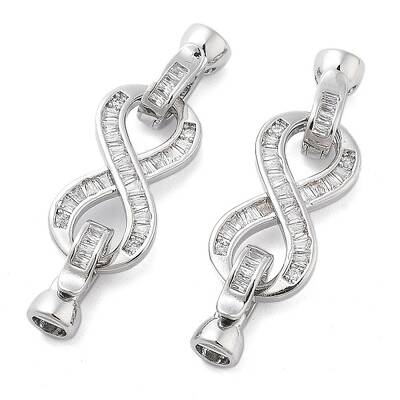 Brass with Clear Cubic Zirconia Fold Over Clasps