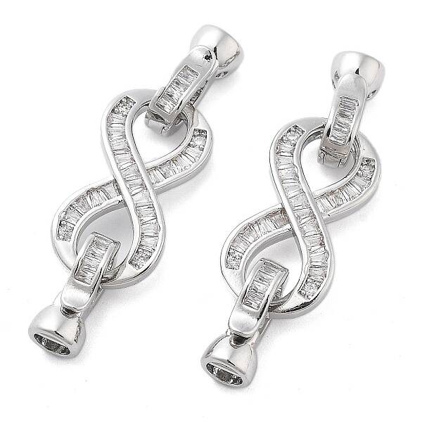 Brass with Clear Cubic Zirconia Fold Over Clasps