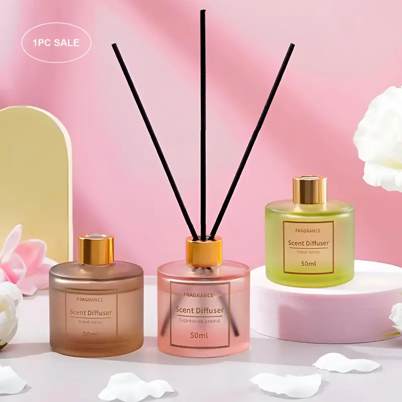 50ml Flower Scented Glass Air Freshener, Long Lasting Aromatherapy Diffuser, Home Fragrance for Living Room Bedroom Bathroom,...