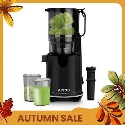 Aeitto Max5 Cold Press Juicer with 5.5 Large Feed Chute,1.7L Large Capacity, 250W Whole Masticating Juicers for Vegetable a...