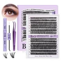 B&Qaugen 30D+40D G Lash Kit 280pcs Individual Lashes No Remover Waterproof Long Lasting Beginner Friendly Eyelashes Springtok...
