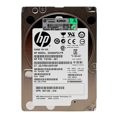 718159-001 HP 900GB 6Gb/s SAS 10000 2.5-inch Hard Drive