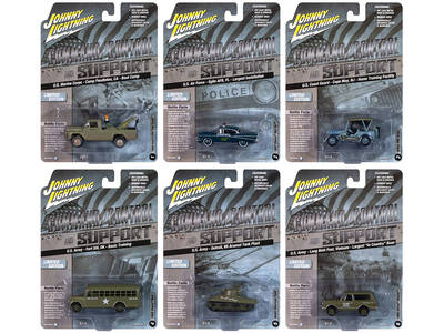 Military Set B of 6 pieces 2024 Release 2 Limited Edition Diecast Models by Johnny Lightning