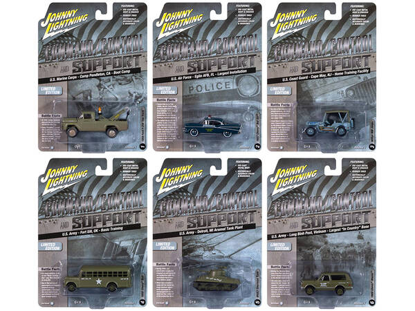 Military Set B of 6 pieces 2024 Release 2 Limited Edition Diecast Models by Johnny Lightning