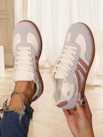 Women's Fashionable Lace Up Low Top Sneakers, Casual Comfortable Breathable Sports Running Shoes, Female All-match Round Toe ...