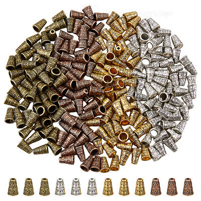 240Pcs 4 Colors Tibetan Style Alloy Bead Cone