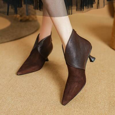 CHIKO Adoracion Pointy Toe Kitten Heels Ankle Boots