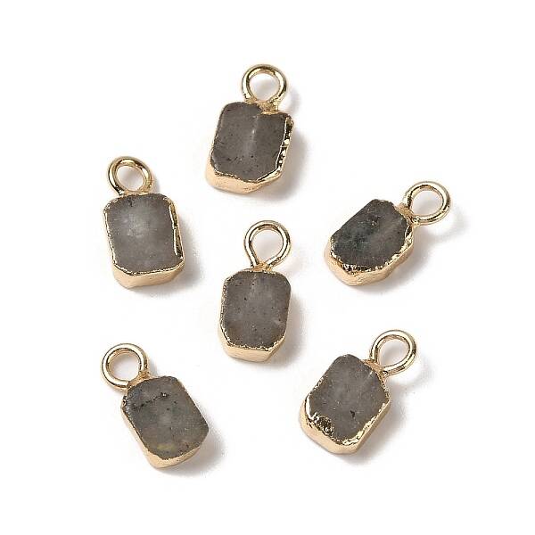 Natural Labradorite Rectangle Charms