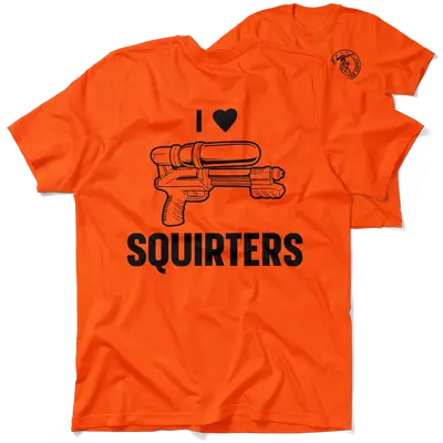 I Love Squirters - Safety Orange Hi-Vis T-Shirt