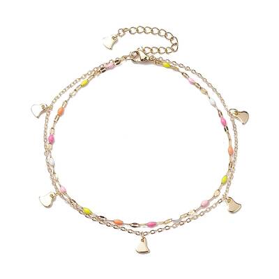 304 Stainless Steel Enamel Link Chains Anklets