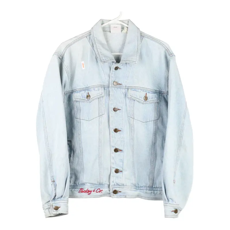 Mickey & Co. Embroidered Denim Jacket - Large Blue Cotton