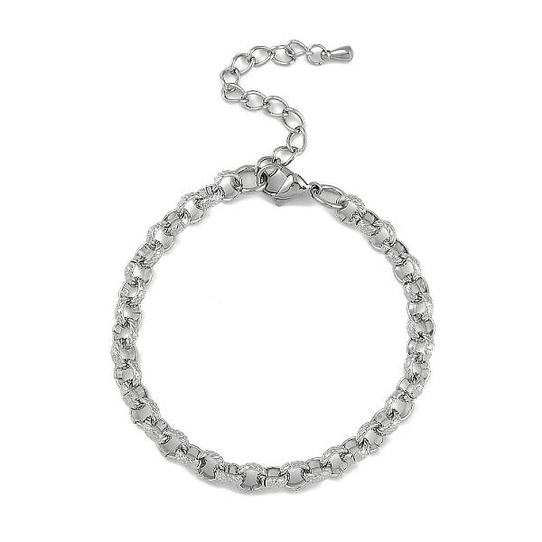 304 Stainless Steel Rolo Chain Bracelets for Men Women