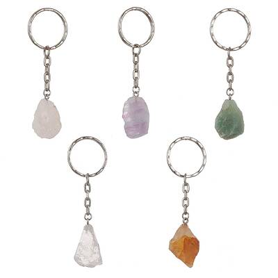 Nuggets Natural Gemstone Pendant Keychains
