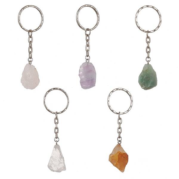 Nuggets Natural Gemstone Pendant Keychains